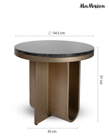 Măsuță de Cafea Harper 55 54,5x54,5x51 cm, Negru Marmură Aur Îmbătrânit - MaMaison [12]