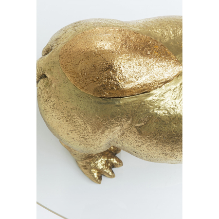 Măsuță de Cafea Hippo 80x49x37 cm, Sticlă Auriu - Kare Design [3]