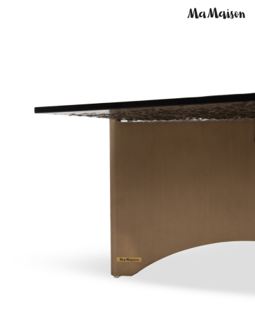 Măsuță de Cafea Manta 130x70x38 cm, Negru Auriu - MaMaison [5]