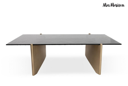 Măsuță de Cafea Manta 130x70x38 cm, Negru Auriu - MaMaison [2]