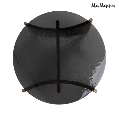 Măsuță de Cafea Manta 80x80x38 cm, Negru, Auriu - MaMaison [4]