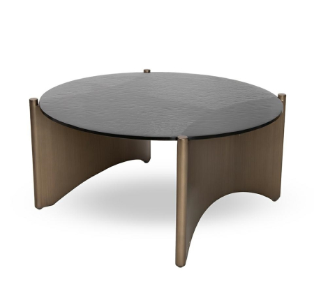 Produse - Măsuță de Cafea Manta 80x80x38 cm, Negru, Auriu - MaMaison
