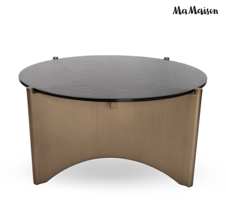 Măsuță de Cafea Manta 80x80x38 cm, Negru, Auriu - MaMaison [2]