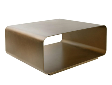 Produse - Măsuță de Cafea Noura 90x90x39 cm, Metal Aur Antichizat Cu Luciu Satinat - MaMaison