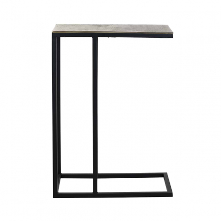 Masuta de cafea premium pentru canapea Rami 54x29 cm blat aluminiu auriu sampanie, baza metal, 825037 - Richmond Interiors [1]