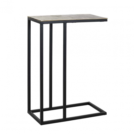 Produse - Masuta de cafea premium pentru canapea Rami 54x29 cm blat aluminiu auriu sampanie, baza metal, 825037 - Richmond Interiors