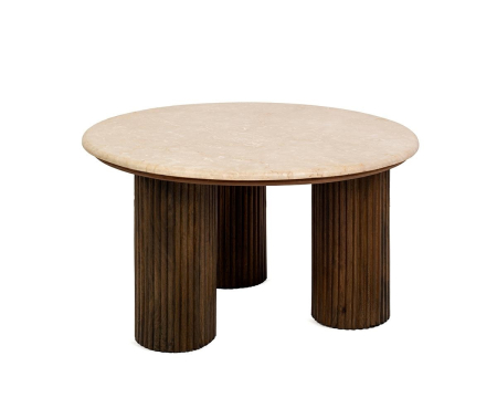 Produse - Măsuță de Cafea Ragno 68x68x40 cm, Marmură Boto Chino Bej - MaMaison