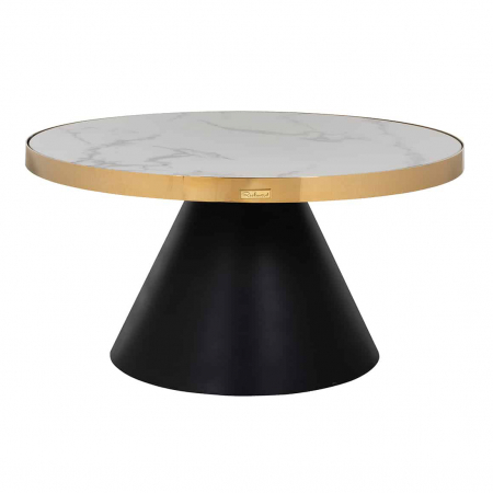 Masute de cafea - Masuta de cafea rotunda premium Senia, Ø 80 cm, blat marmura artificiala, baza din otel inoxidabil, 7361 - Richmond Interiors