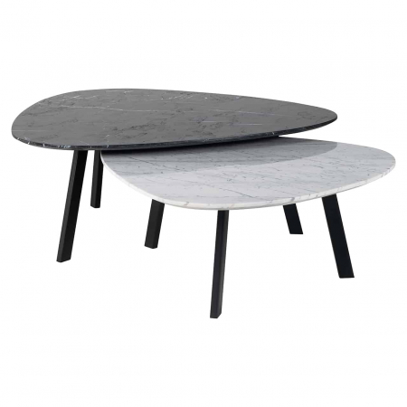 Produse - Măsuță de cafea Trocadero set de 2 (alb/negru), 9474 - Richmond Interiors
