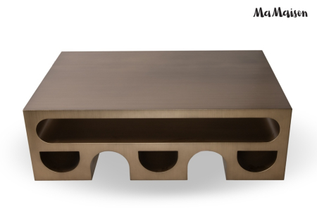 Măsuță de Cafea Vector 130x80x42,5 cm, Metal Aur Periat - MaMaison [2]