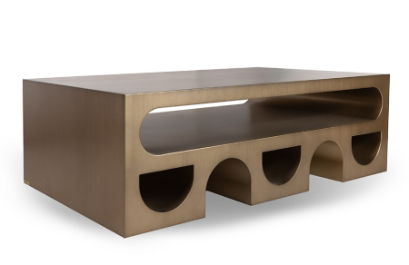 Produse - Măsuță de Cafea Vector 130x80x42,5 cm, Metal Aur Periat - MaMaison