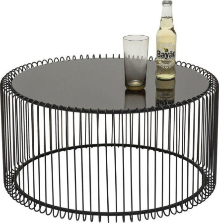 Măsuță de Cafea Wire, Sticlă și Fontă Negru - Kare Design [7]
