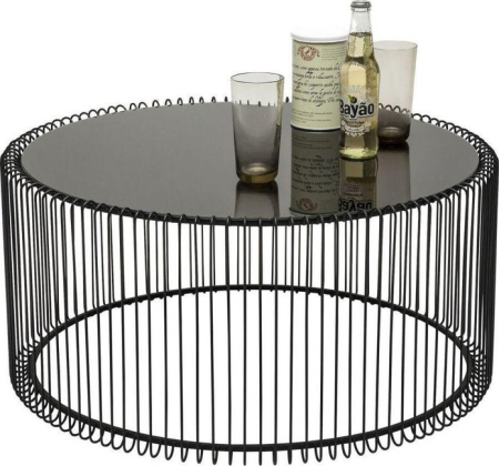 Măsuță de Cafea Wire, Sticlă și Fontă Negru - Kare Design [8]