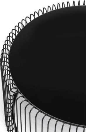Măsuță de Cafea Wire, Sticlă și Fontă Negru - Kare Design [2]