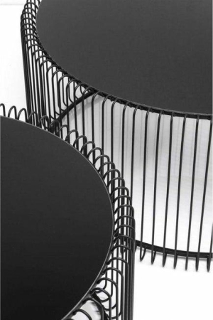 Măsuță de Cafea Wire, Sticlă și Fontă Negru - Kare Design [5]