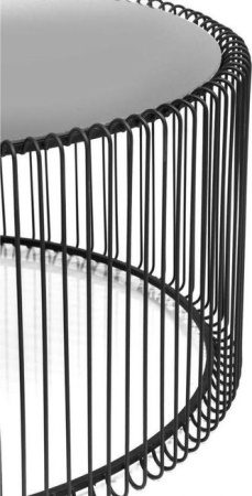 Măsuță de Cafea Wire, Sticlă și Fontă Negru - Kare Design [3]