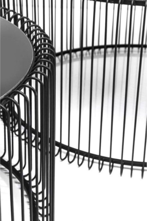 Măsuță de Cafea Wire, Sticlă și Fontă Negru - Kare Design [4]