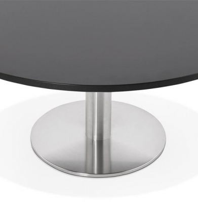 Masa cafea rotunda neagra Tyra 90 cm, picior central otel talpa subtire, CT00560BL - Kokoon [4]