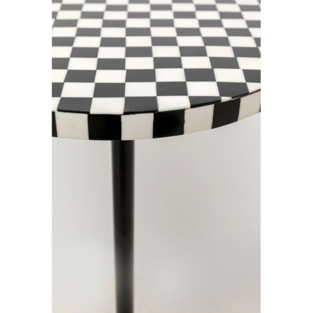 Măsuță Domero Chess 25x25x50 cm, Oțel Vopsit Prin Pulbere și Plăci MDF Acoperite cu Rășină Poliesterică Alb, Negru - Kare Design [2]