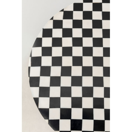 Măsuță Domero Chess 25x25x50 cm, Oțel Vopsit Prin Pulbere și Plăci MDF Acoperite cu Rășină Poliesterică Alb, Negru - Kare Design [1]