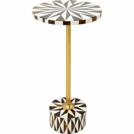 Produse - Măsuță Domero Star 25x25x50 cm, Oțel Nuanță Alb-Brună Alamă - Kare Design