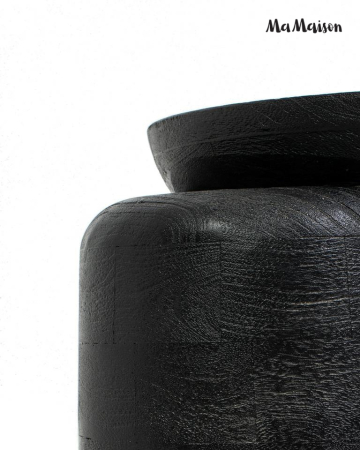 Măsuță Elias 41x35x46,5 cm, Lemn Mango Negru Mat - MaMaison [4]