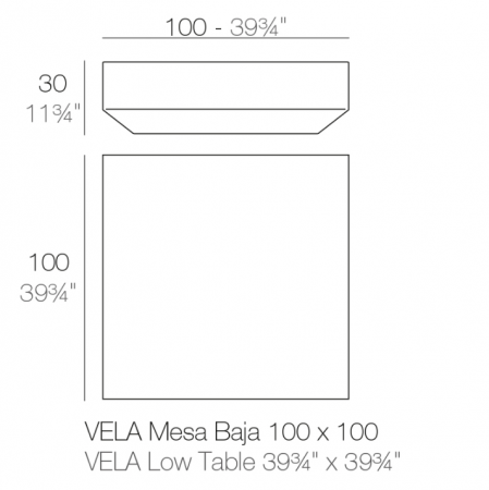 Masuta exterior iluminare LED Vela, diverse finisaje, 100x100x30 cm, design modern, 54030 - Vondom [22]