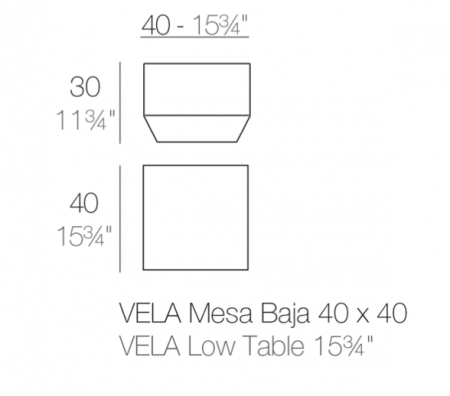 Masuta exterior iluminare LED Vela, diverse finisaje, 40x40x30 cm, design modern, 54041 - Vondom [16]