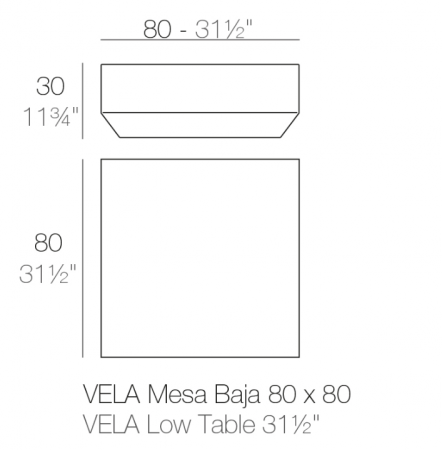 Masuta exterior iluminare LED Vela, diverse finisaje, 80x80x30 cm, design modern, 54048DY - Vondom [17]