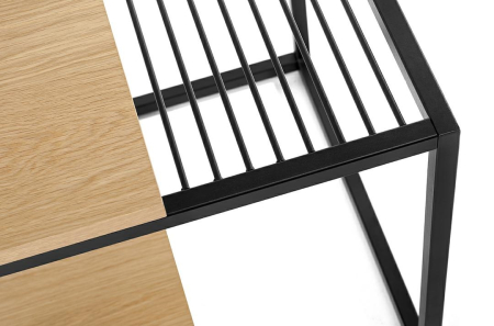 Măsuță Galler 50x50x50 cm, MDF și Metal Negru Mat - King Home [3]