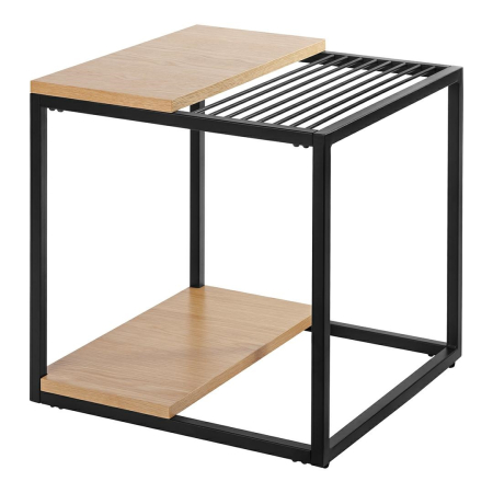 Produse - Măsuță Galler 50x50x50 cm, MDF și Metal Negru Mat - King Home