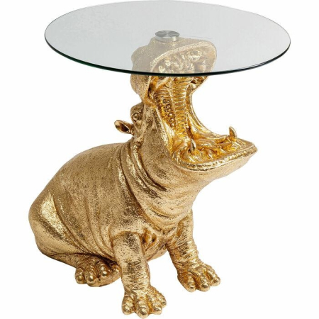 Produse - Măsuță Hippo 48 49x58x60 cm, Sticlă Auriu - Kare Design
