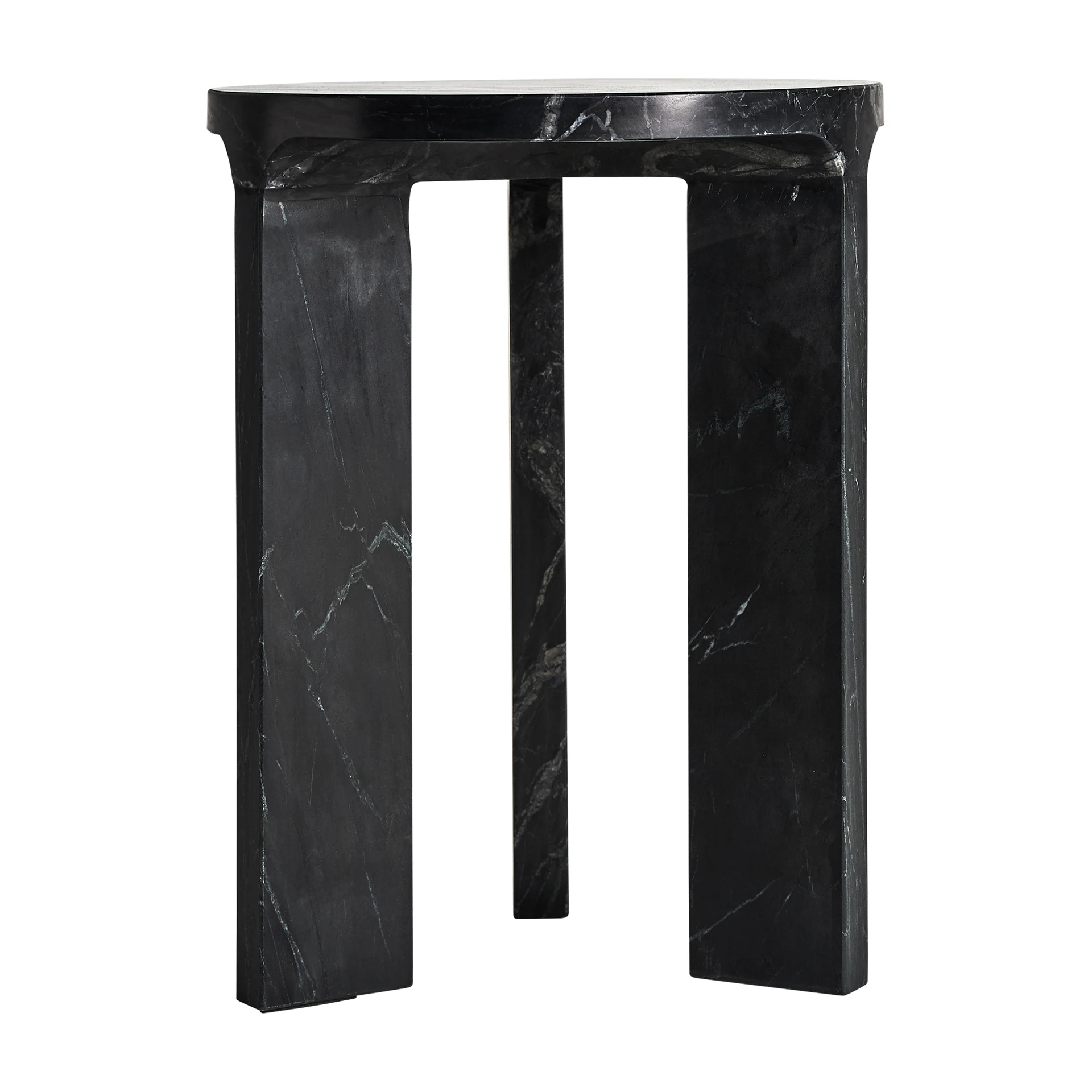Masuta Laterala din Marmura, Negru, 35x35x47 cm, Stil Art Deco - VicalHome 33521 [1]