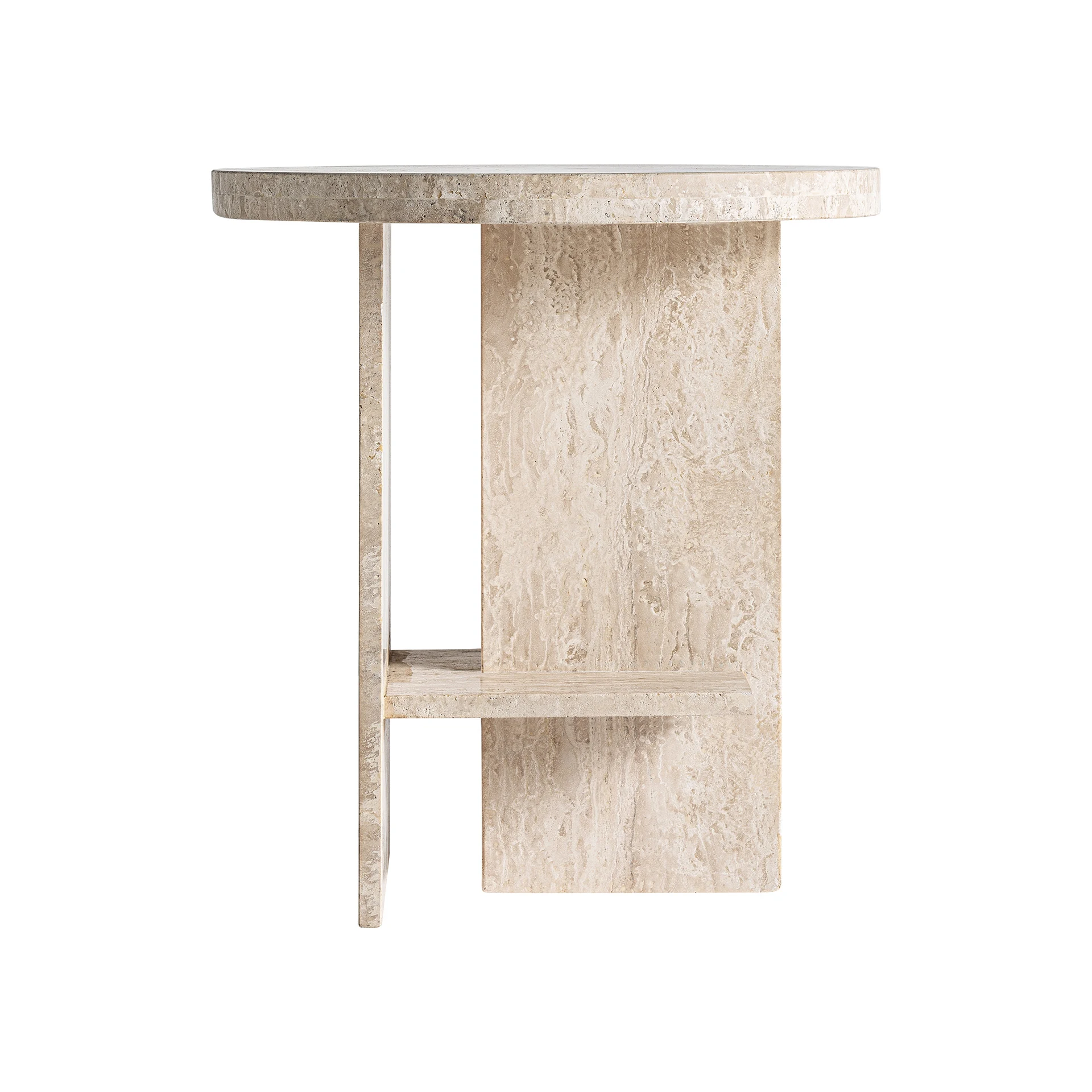 Produse - Masuta Laterala din Travertin, Bej, 50x50x55 cm - VicalHome 36370
