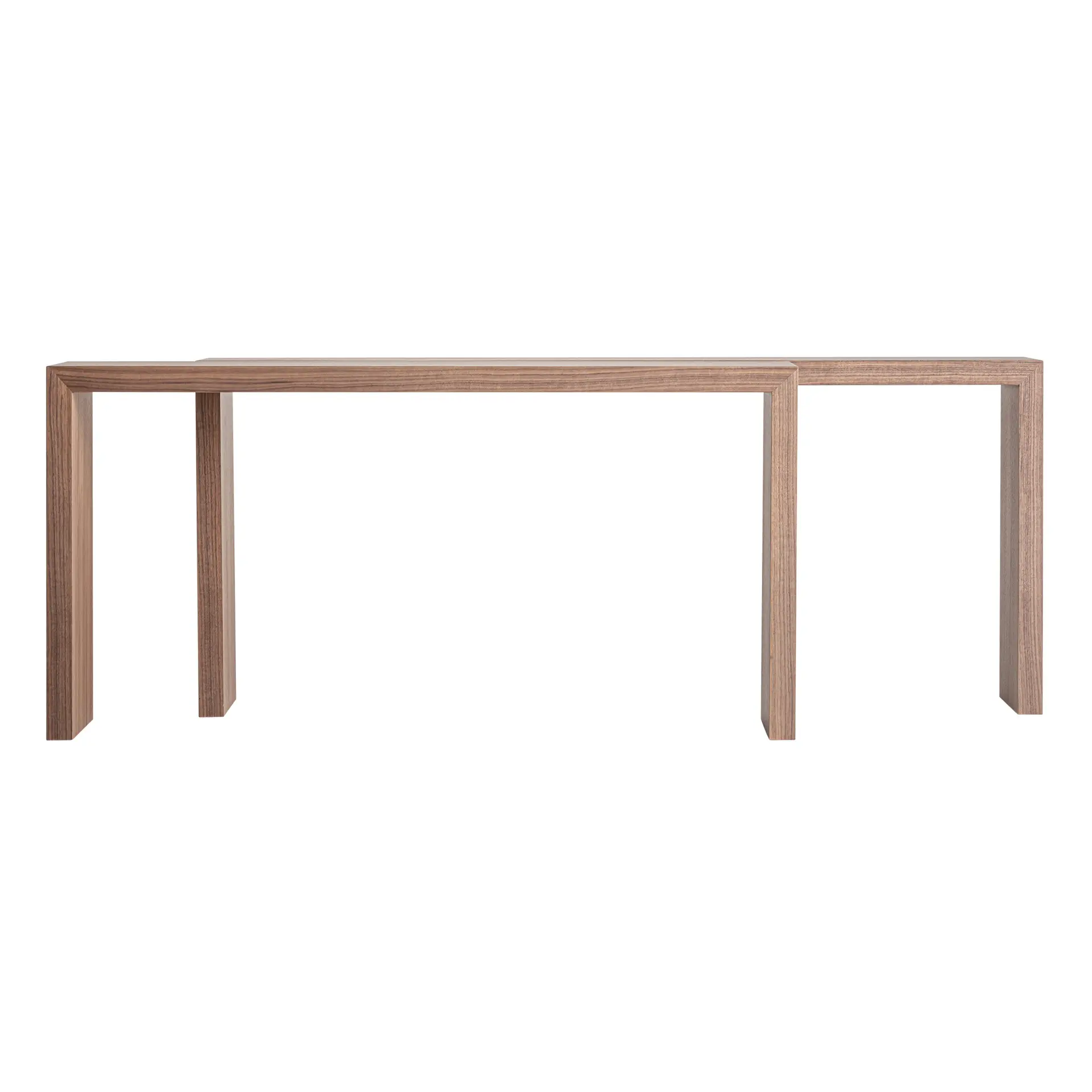 Mese laterale - Masuta Laterala Platte (Set de 2) 108x25x53 cm, Furnir de Nuc Maro, Set de 2 - VicalHome VicalHome 38736