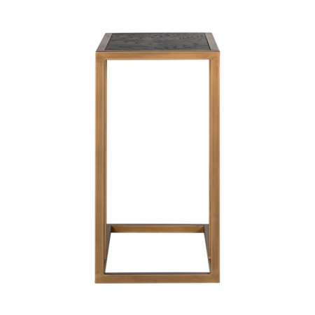 Masuta laterala premium Basim, 55x35 cm, blat stejar negru, cadru otel inoxidabil, 7373 - Richmond Interiors [4]