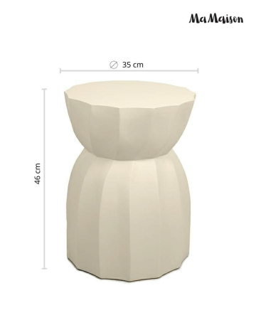 Măsuță Laterală Rolling 35x35x46 cm, Bej - MaMaison [5]
