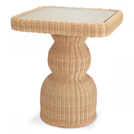Mese laterale -   Masuta laterala Tiago din rattan natural cu blat din sticlă 118624 EICHHOLTZ