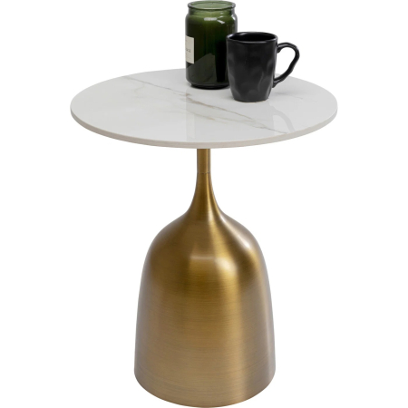 Măsuță Nube Tulip 45x45x53 cm, Ceramică Alb, Auriu Lacuită - Kare Design [4]