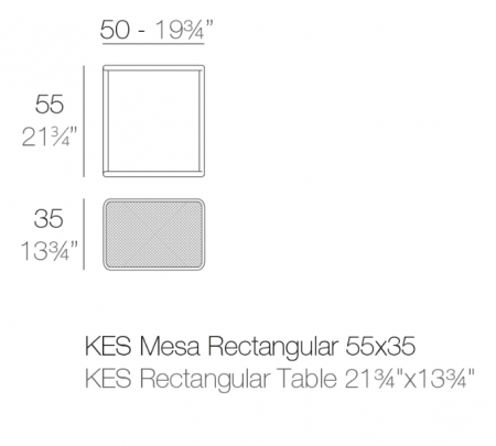 Masuta pentru canapea exterior premium Kes 50x35x55 cm, din otel inoxidabil, 64009 - Vondom [1]