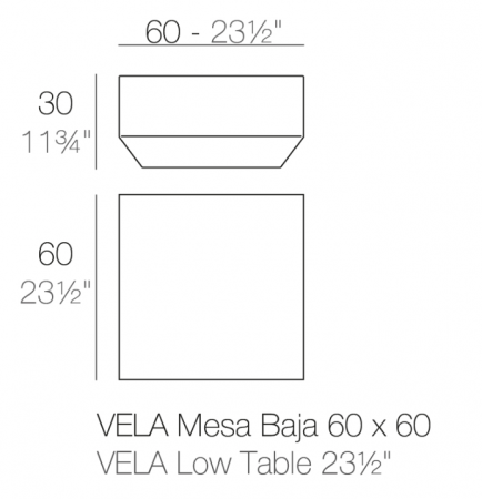 Masuta pentru sezlong iluminare LED Vela, diverse finisaje, 60x60x30 cm, design modern, 54047 - Vondom [17]
