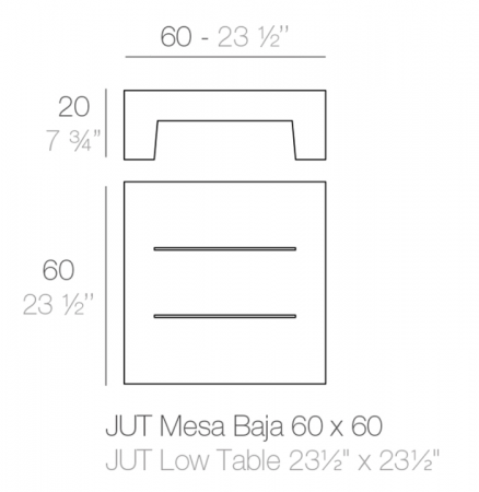 Masuta pentru sezlong Jut 60x60x20 cm, polipropilena, design minimalist, 44405 - Vondom [19]