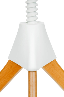 Masuta rotunda cafea Ulla 60x60 cm in forma de surub, blat MDF alb/picioare lemn fag, TT-908B - King [2]
