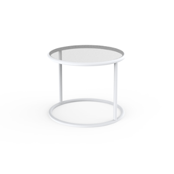 Mese exterior - Masuta rotunda pentru canapea exterior premium Kes Ø55x45 cm, din otel inoxidabil, 64008 - Vondom