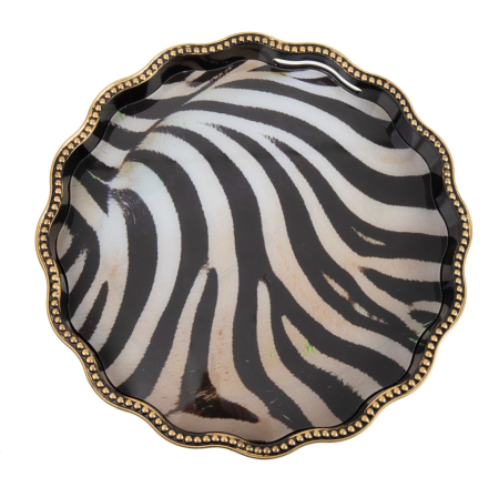 Măsuță Safari 40x40x45 cm, Sticlă și Plastic Alb și Negru Lucios - SHP [2]