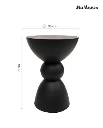Măsuță Tadao 35x35x51 cm, MDF Neted Negru - MaMaison [5]