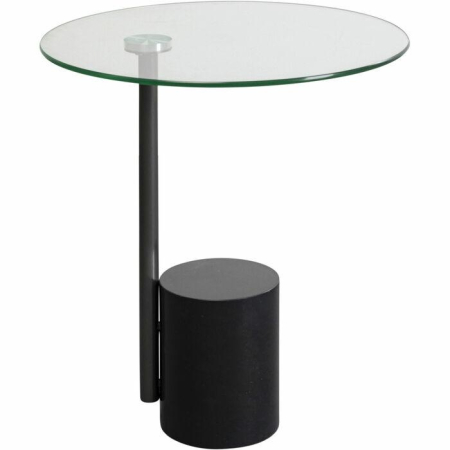 Produse - Măsuță Tori 46x46x53 cm, Sticlă Transparentă Negru - Kare Design
