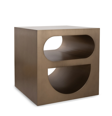 Produse - Măsuță Vector 55x55x55,5 cm, Metal Auriu Satinat - MaMaison