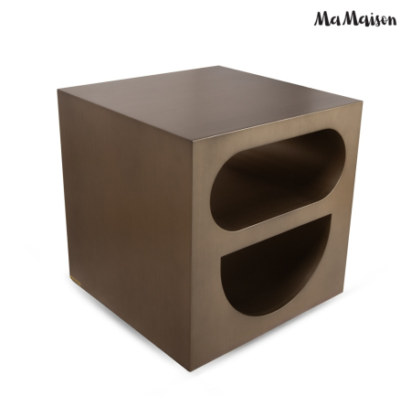Măsuță Vector 55x55x55,5 cm, Metal Auriu Satinat - MaMaison [3]