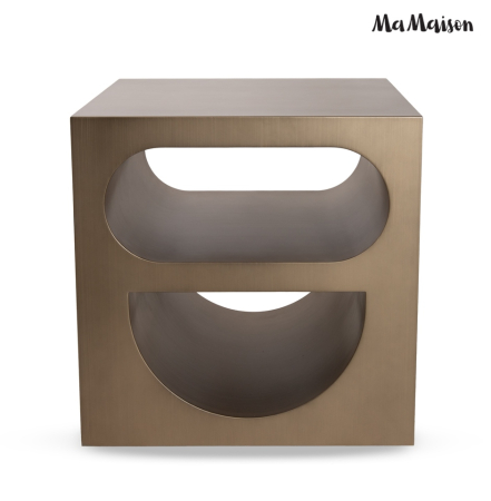 Măsuță Vector 55x55x55,5 cm, Metal Auriu Satinat - MaMaison [1]